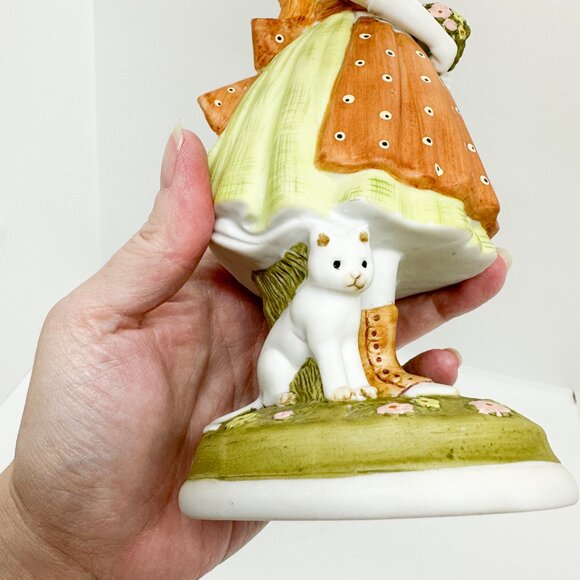 SOLD Vtg 70's Holly Hobbie Country Prairie Girl Cat Redhead Flowers Cottagecore - Picture 6 of 7